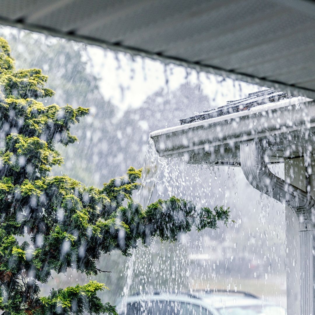 rain pouring off a roof