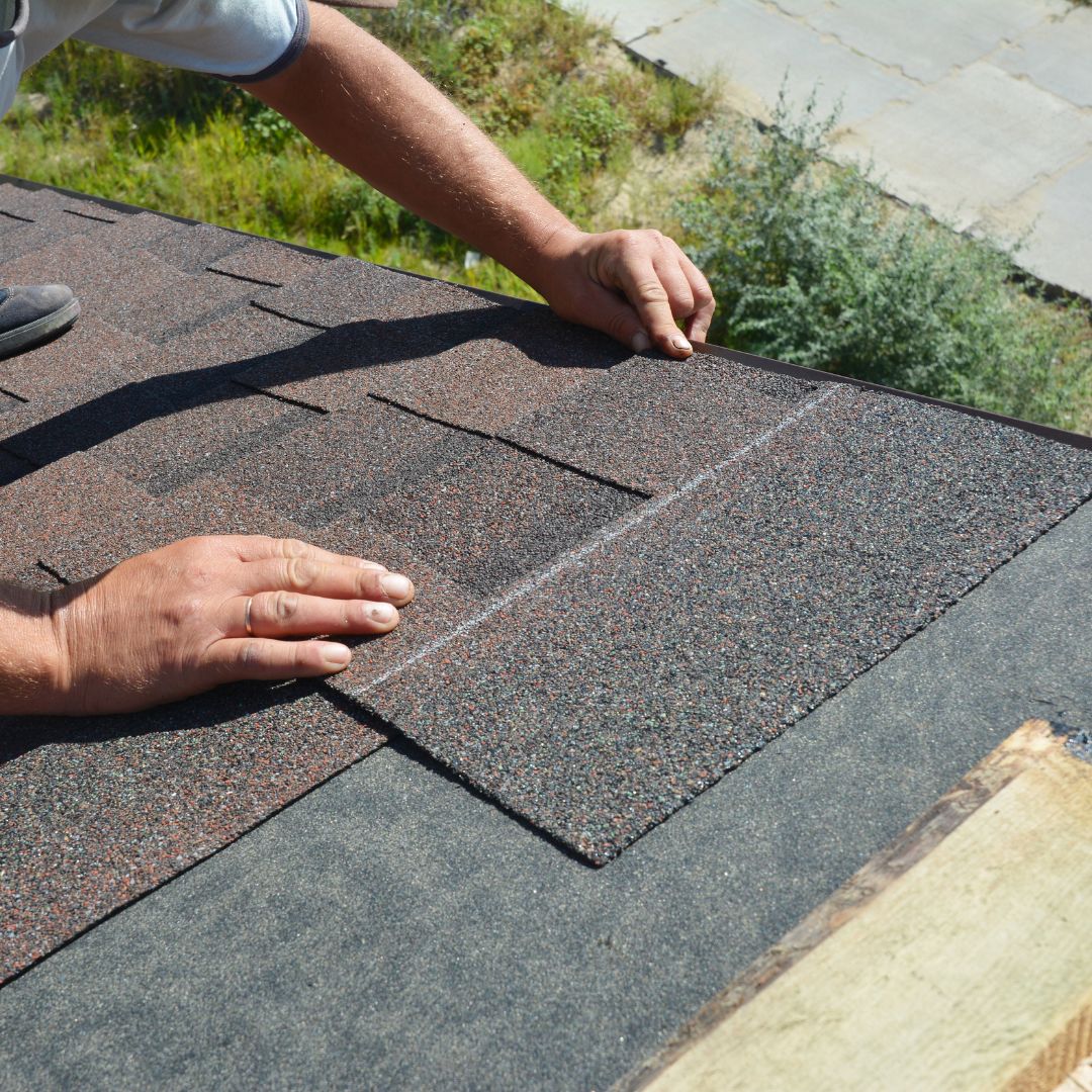 person fixing a roof